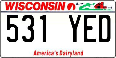 WI license plate 531YED