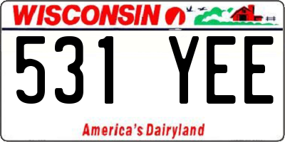 WI license plate 531YEE