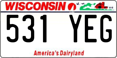 WI license plate 531YEG