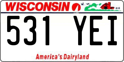 WI license plate 531YEI