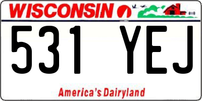 WI license plate 531YEJ