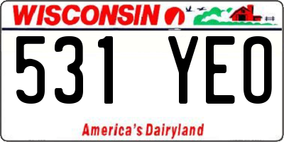 WI license plate 531YEO