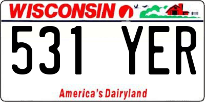 WI license plate 531YER