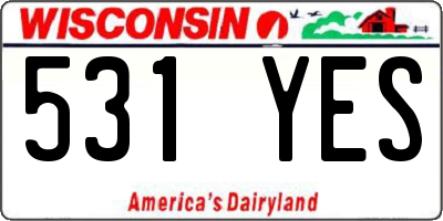WI license plate 531YES
