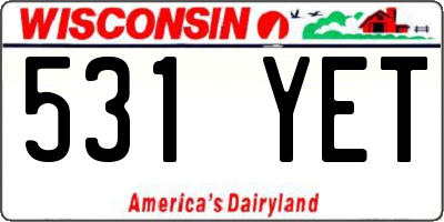 WI license plate 531YET