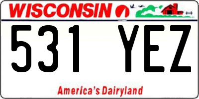 WI license plate 531YEZ
