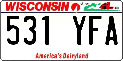 WI license plate 531YFA