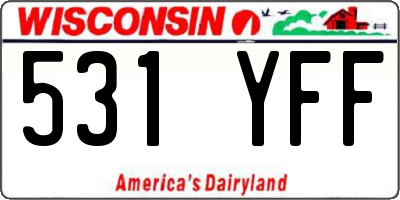 WI license plate 531YFF