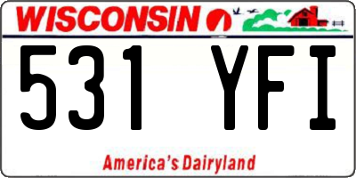 WI license plate 531YFI