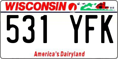 WI license plate 531YFK