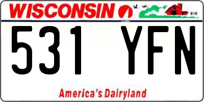 WI license plate 531YFN