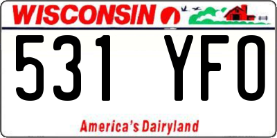 WI license plate 531YFO