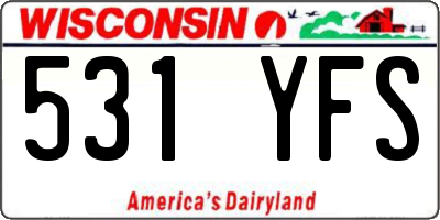 WI license plate 531YFS