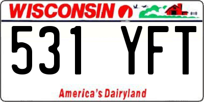 WI license plate 531YFT
