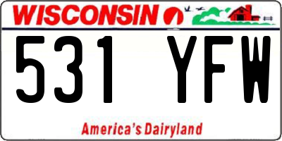WI license plate 531YFW