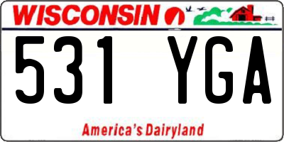 WI license plate 531YGA