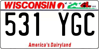 WI license plate 531YGC