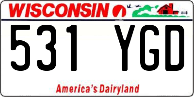 WI license plate 531YGD