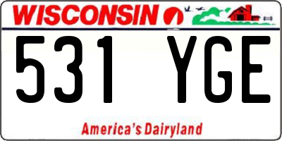 WI license plate 531YGE