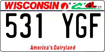 WI license plate 531YGF
