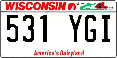 WI license plate 531YGI
