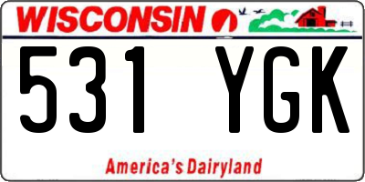 WI license plate 531YGK