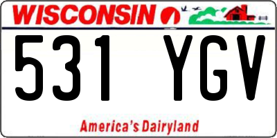 WI license plate 531YGV