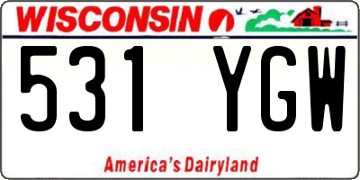 WI license plate 531YGW