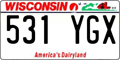 WI license plate 531YGX