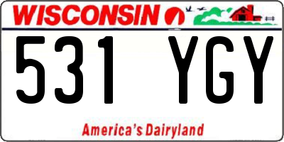 WI license plate 531YGY