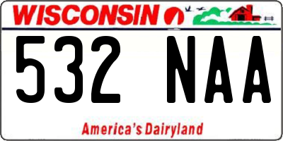 WI license plate 532NAA