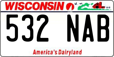 WI license plate 532NAB