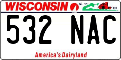 WI license plate 532NAC