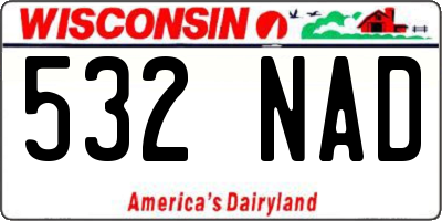 WI license plate 532NAD