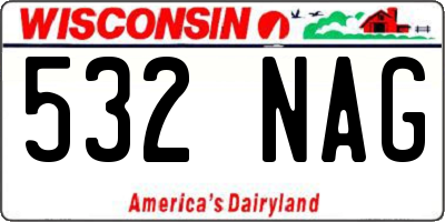 WI license plate 532NAG