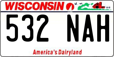 WI license plate 532NAH