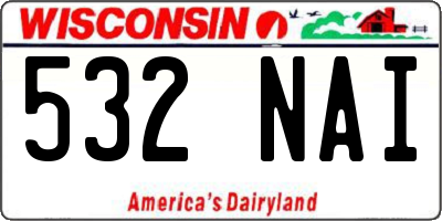 WI license plate 532NAI