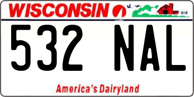 WI license plate 532NAL