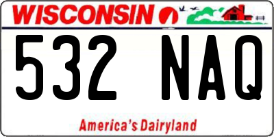 WI license plate 532NAQ