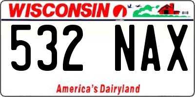 WI license plate 532NAX