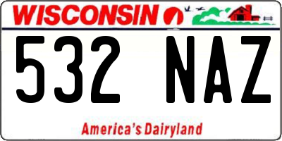 WI license plate 532NAZ