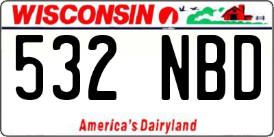 WI license plate 532NBD