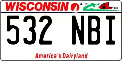 WI license plate 532NBI