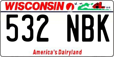 WI license plate 532NBK