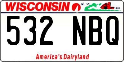 WI license plate 532NBQ