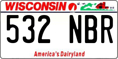 WI license plate 532NBR
