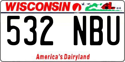 WI license plate 532NBU