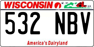 WI license plate 532NBV