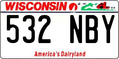WI license plate 532NBY