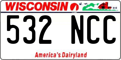 WI license plate 532NCC
